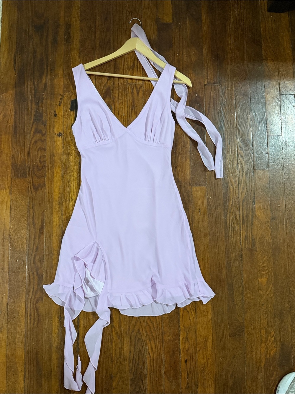 Princess Polly Lilac Satin V-Neck Mini Dress